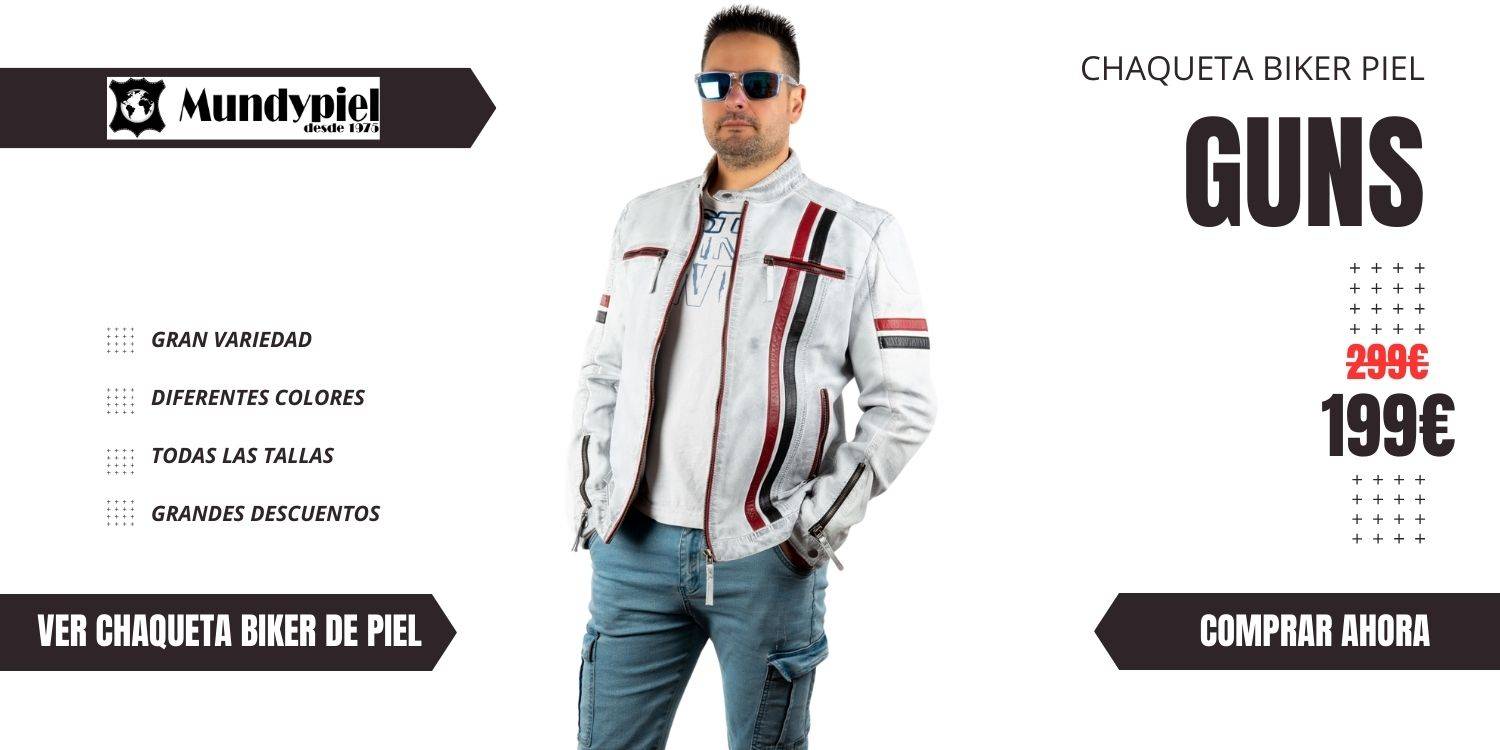 Chaqueta biker piel GUNS